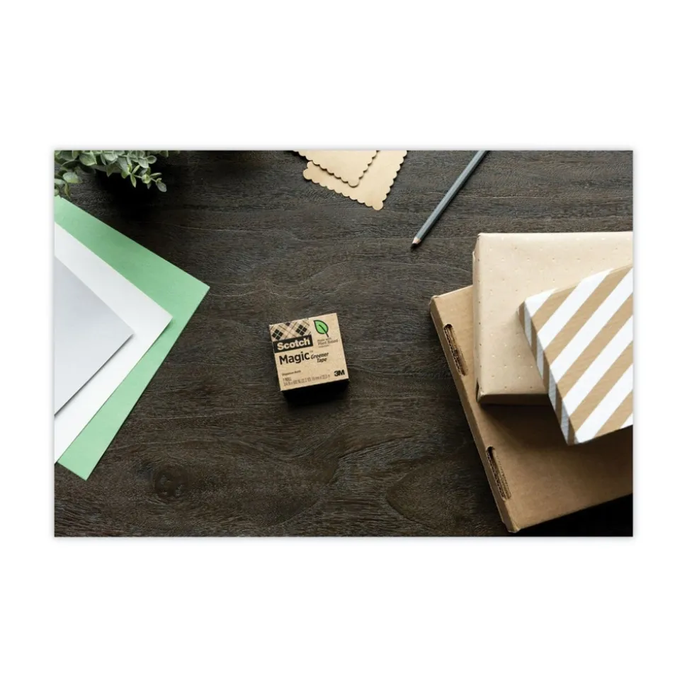 Scotch 0.75 in. x 75 ft. 1 in. Core Magic Greener Tape with C38 Dispenser - Clear (6/Pack)
