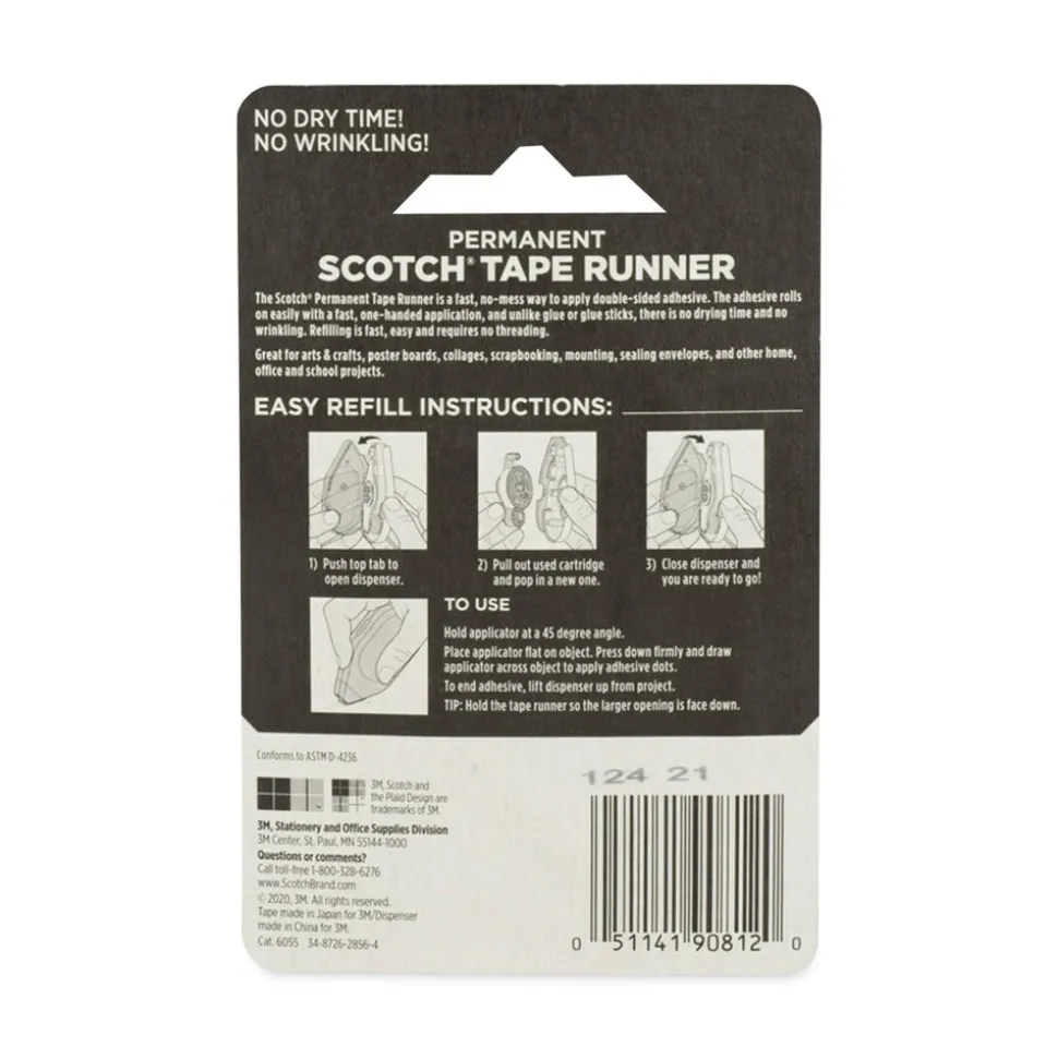 Scotch 0.31 in. x 49 ft. Tape Runner - Dries Clear