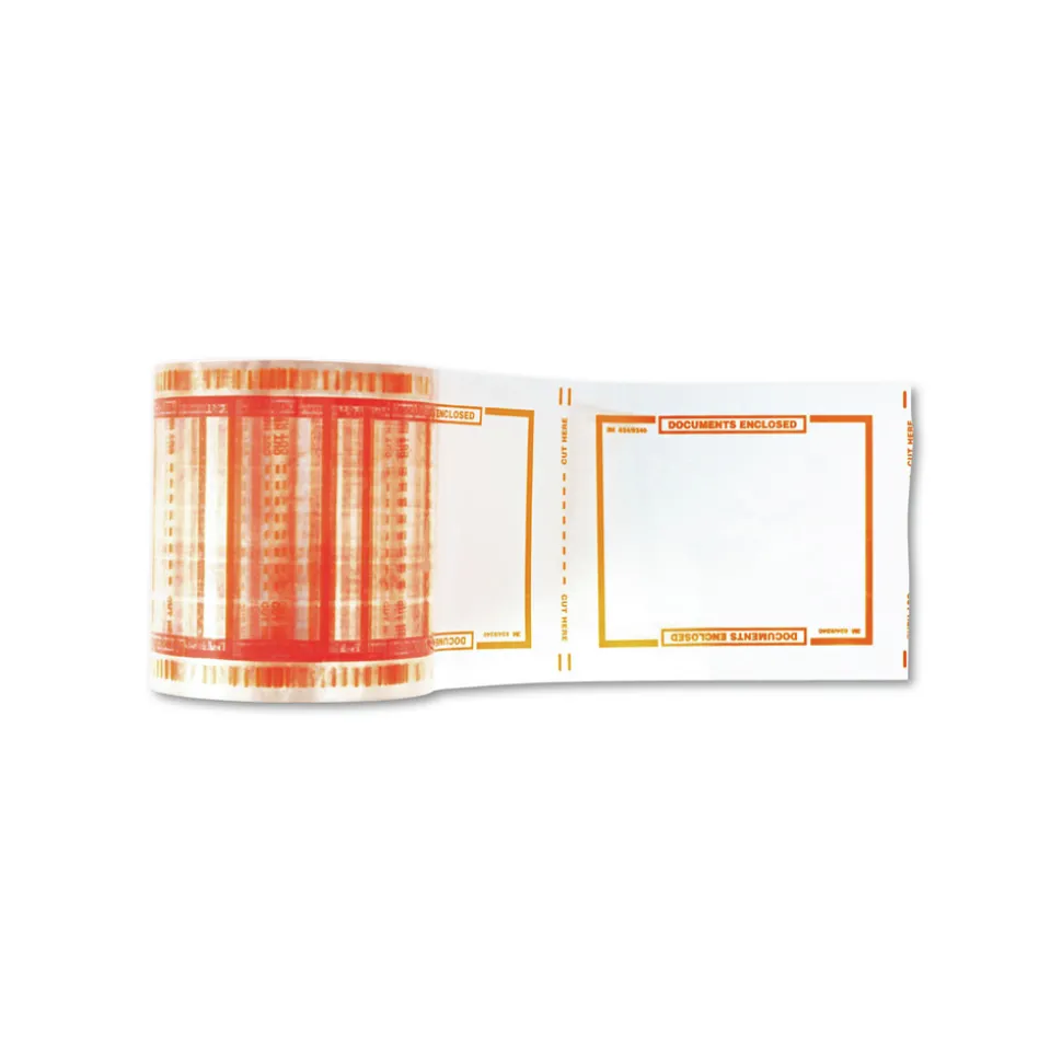 Scotch 5 in. x 6 in. 3 in. Core Pouch Tape - Transparent/Orange Border (1-Roll)