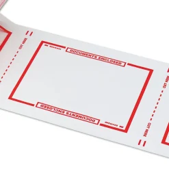 Scotch 5 in. x 6 in. 3 in. Core Pouch Tape - Transparent/Orange Border (1-Roll)