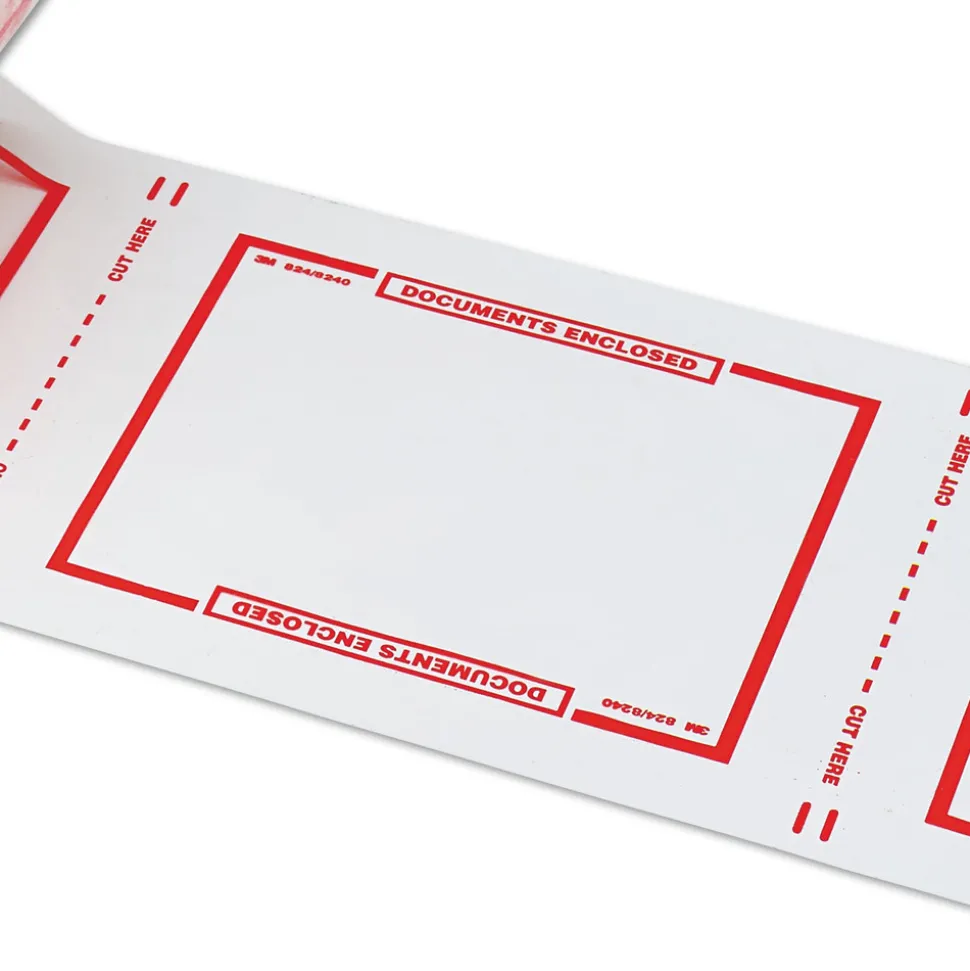 Scotch 5 in. x 6 in. 3 in. Core Pouch Tape - Transparent/Orange Border (1-Roll)