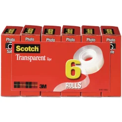 Scotch 0.75 in. x 36 yds 1 in. Core Tape - Transparent (6/Pack)