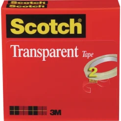 Scotch 0.5 in. x 72 yds 3 in. Core Tape - Transparent (2/Pack)