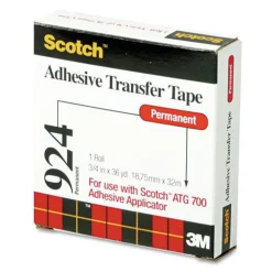 Scotch 0.75 in. x 36 yds ATG Adhesive Permanent Transfer Tape Roll, Holds Up to 0.5 lbs. - Clear (1-Roll)