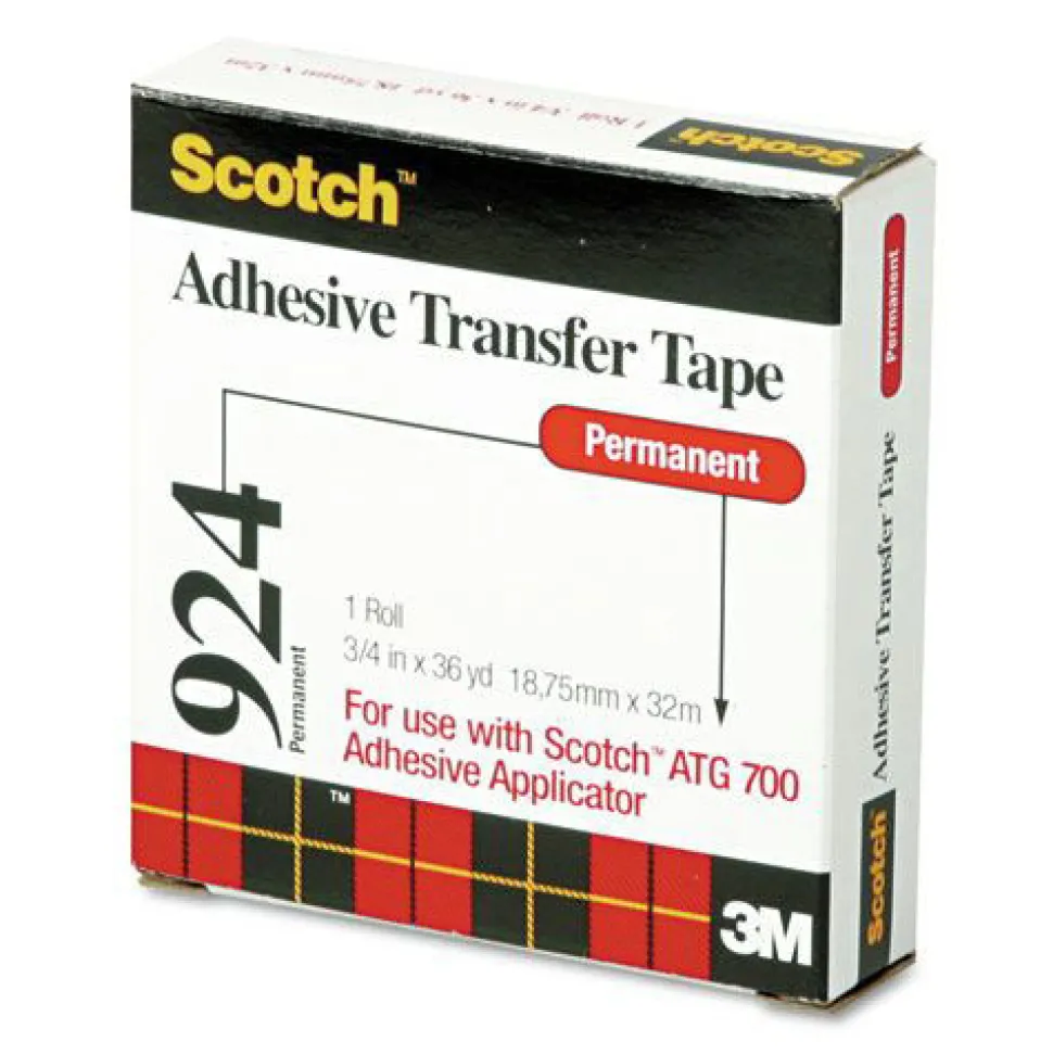 Scotch 0.75 in. x 36 yds ATG Adhesive Permanent Transfer Tape Roll, Holds Up to 0.5 lbs. - Clear (1-Roll)