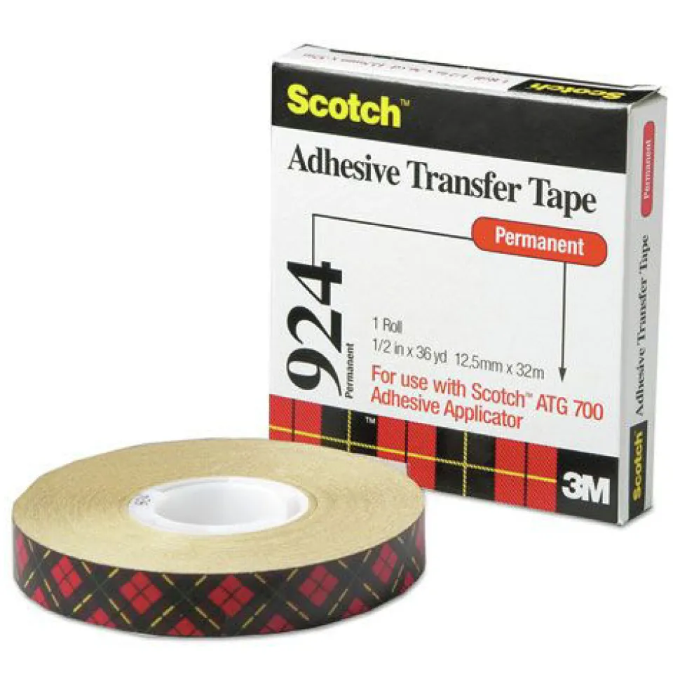 Scotch 0.5 in. x 36 yds ATG Adhesive Permanent Transfer Tape, Holds Up to 0.5 lbs. - Clear (1-Roll)