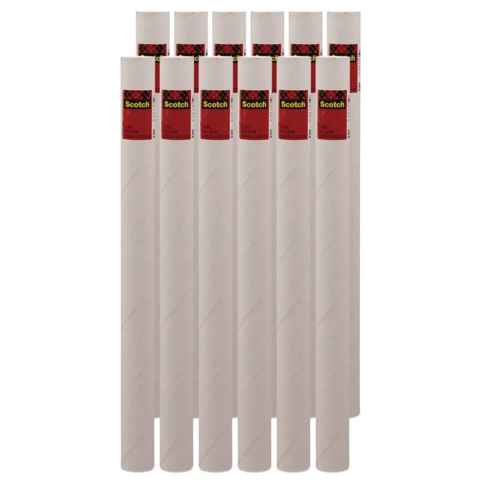 Scotch Mailing Tube 24-in Long 2-in Diameter White 12/Carton