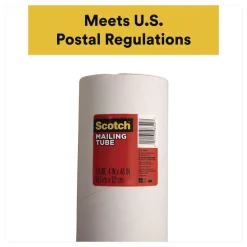 Scotch Mailing Tube 48-in Long 4-in Diameter White 12/Carton
