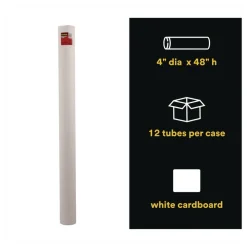Scotch Mailing Tube 48-in Long 4-in Diameter White 12/Carton