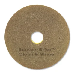 Scotch-Brite 17 in. Diameter Clean and Shine Pad - Brown/Yellow (5/Carton)