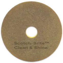 Scotch-Brite Clean and Shine 20 in. Diameter Pad - Brown/Yellow (5/Carton)