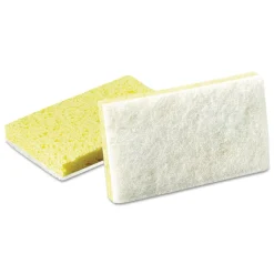 Scotch-Brite PROFESSIONAL 0.7 in. Thick 3.6 in. x 6.1 in. #Light-Duty Scrubbing Sponge - Yellow/White (20/Carton)
