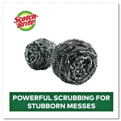 Scotch-Brite Stainless Steel Scrubber - Silver (12/Carton)