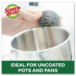 Scotch-Brite Stainless Steel Scrubber - Silver (12/Carton)