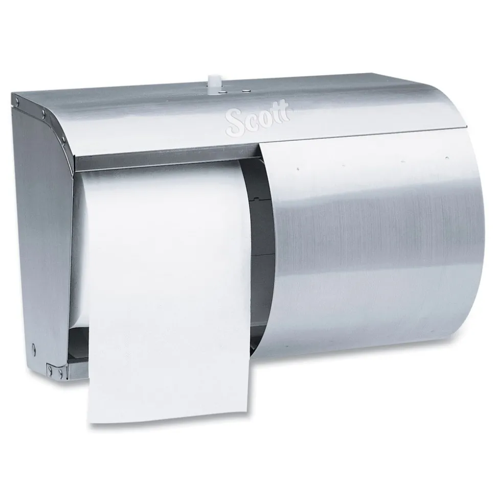 Scott 09606 7 1/10 in. x 10 1/10 in. x 6 2/5 in. Pro Coreless SRB Stainless Steel Tissue Dispenser