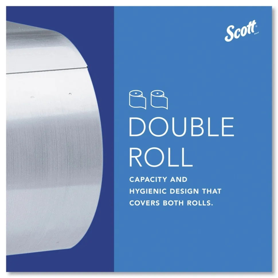 Scott 09606 7 1/10 in. x 10 1/10 in. x 6 2/5 in. Pro Coreless SRB Stainless Steel Tissue Dispenser
