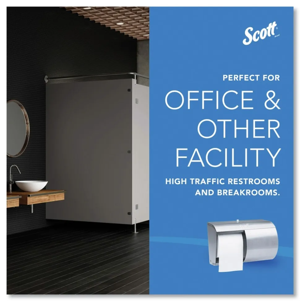 Scott 09606 7 1/10 in. x 10 1/10 in. x 6 2/5 in. Pro Coreless SRB Stainless Steel Tissue Dispenser