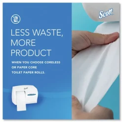 Scott 09605 11 1/10 in. x 6 in. x 7 5/8 in. Essential Coreless SRB Tissue Dispenser - White