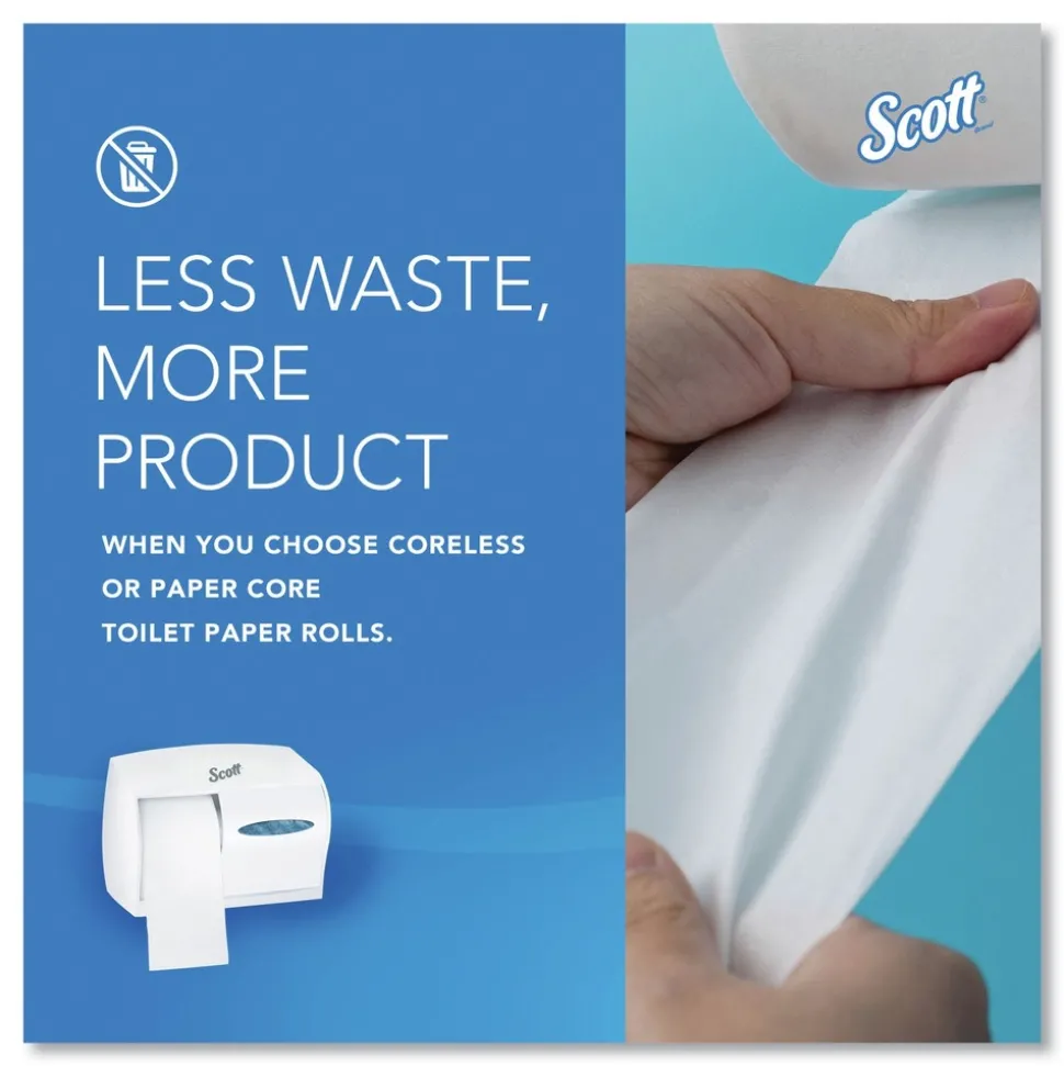 Scott 09605 11 1/10 in. x 6 in. x 7 5/8 in. Essential Coreless SRB Tissue Dispenser - White