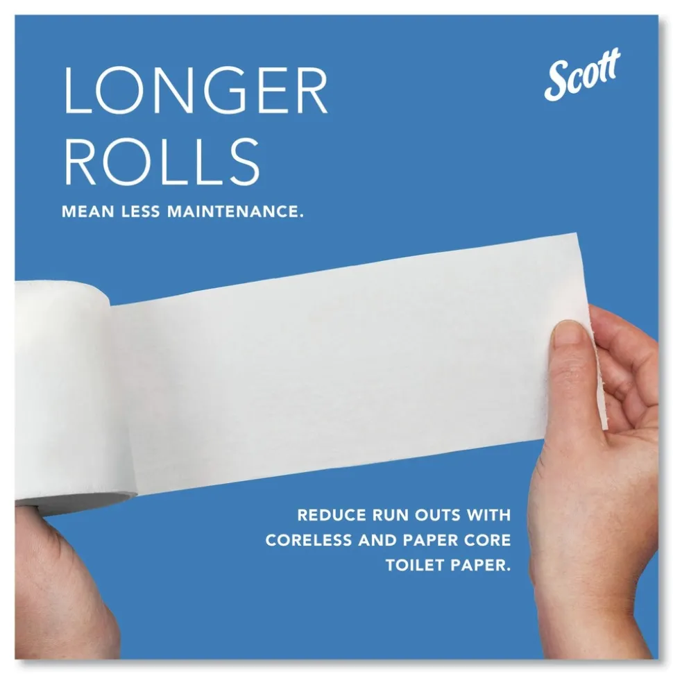 Scott 09605 11 1/10 in. x 6 in. x 7 5/8 in. Essential Coreless SRB Tissue Dispenser - White