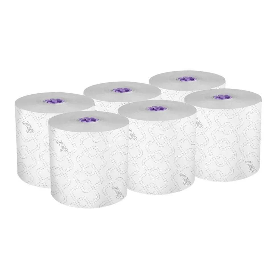 Scott 02001 8 in. x 950 ft. 1-Ply Essential High Capacity Hard Roll Towel - White (6 Rolls/Carton)