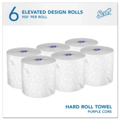 Scott 02001 8 in. x 950 ft. 1-Ply Essential High Capacity Hard Roll Towel - White (6 Rolls/Carton)