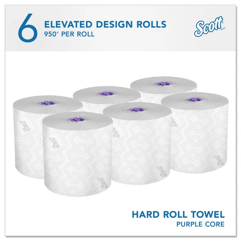 Scott 02001 8 in. x 950 ft. 1-Ply Essential High Capacity Hard Roll Towel - White (6 Rolls/Carton)