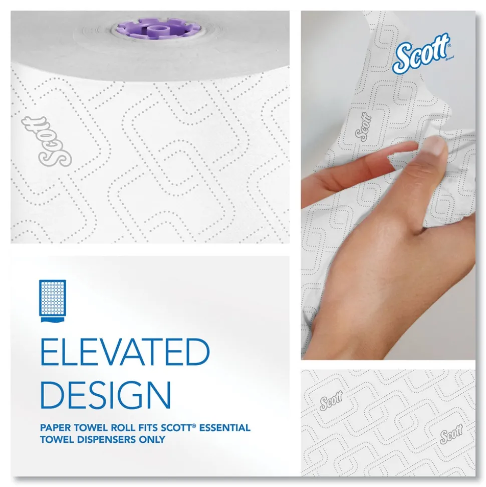 Scott 02001 8 in. x 950 ft. 1-Ply Essential High Capacity Hard Roll Towel - White (6 Rolls/Carton)