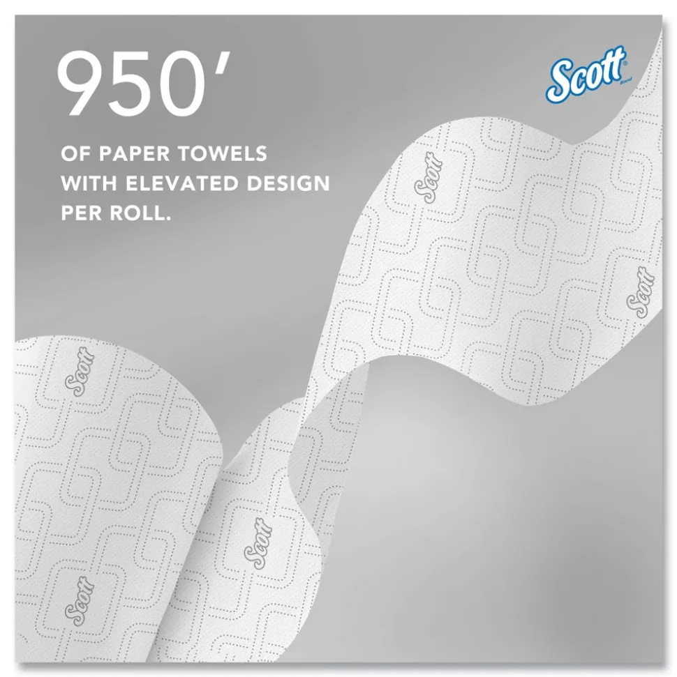 Scott 02001 8 in. x 950 ft. 1-Ply Essential High Capacity Hard Roll Towel - White (6 Rolls/Carton)