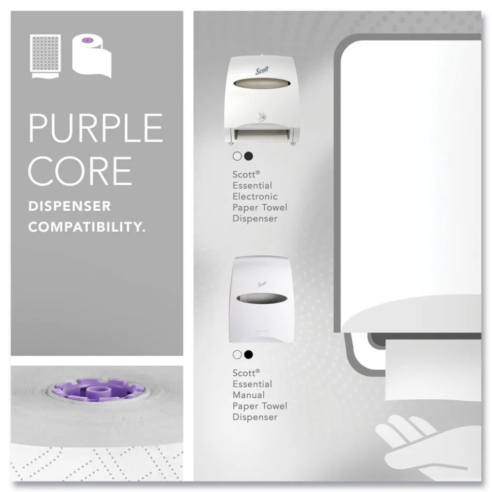 Scott 02001 8 in. x 950 ft. 1-Ply Essential High Capacity Hard Roll Towel - White (6 Rolls/Carton)