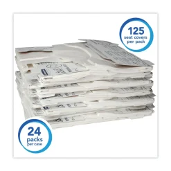 Scott 07140 15 in. x 18 in. Personal Sanitary Toilet Seat Covers - White (125/Pack, 24 Packs/Carton)