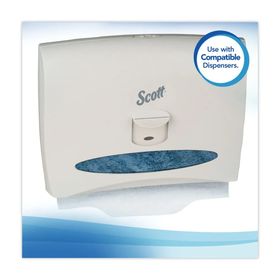 Scott 07140 15 in. x 18 in. Personal Sanitary Toilet Seat Covers - White (125/Pack, 24 Packs/Carton)