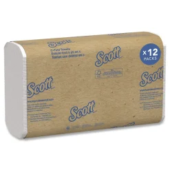 Scott 01510 10.13 in. x 13.15 in. 1-Ply Essential C-Fold Towels - White (12 Packs/Carton)