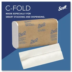 Scott 01510 10.13 in. x 13.15 in. 1-Ply Essential C-Fold Towels - White (12 Packs/Carton)