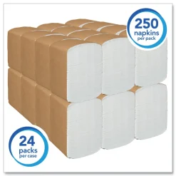 Scott 98740 13 in. x 12 in. 1-Ply Full-Fold Dispenser Napkins - White (6000/Carton)