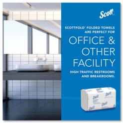 Scott 01960 7.8 in. x 12.4 in. 1-Ply Pro Scottfold Towels - White (25 Packs/Carton)