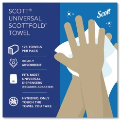 Scott 01960 7.8 in. x 12.4 in. 1-Ply Pro Scottfold Towels - White (25 Packs/Carton)