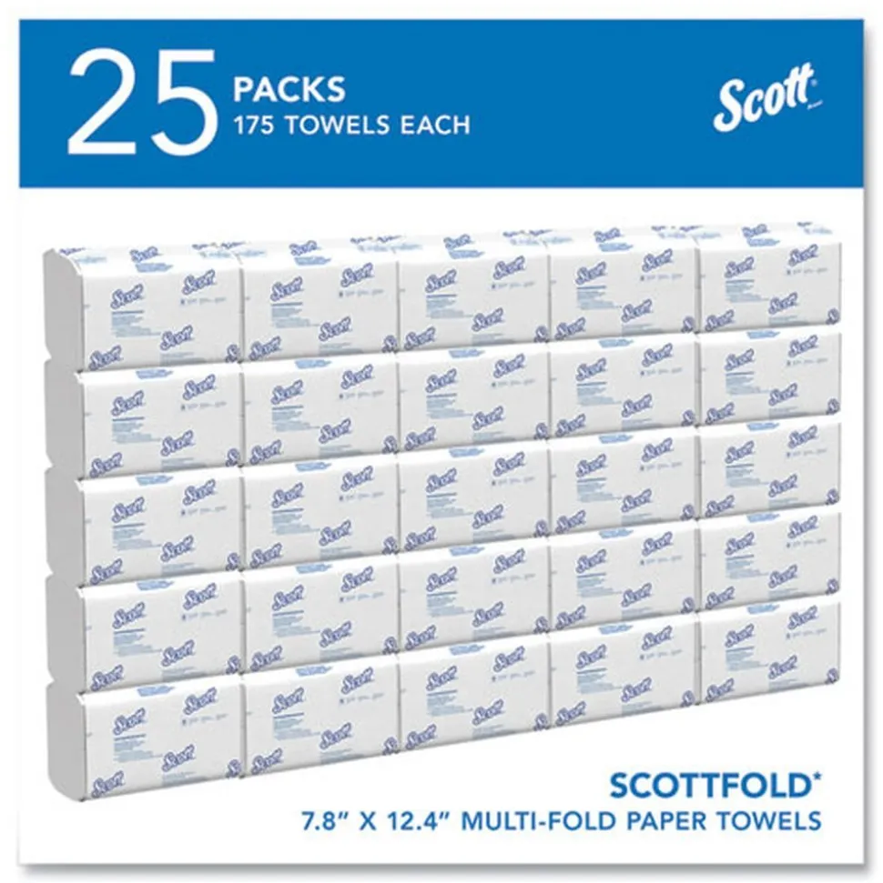 Scott 01960 7.8 in. x 12.4 in. 1-Ply Pro Scottfold Towels - White (25 Packs/Carton)
