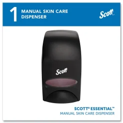 Scott 92145 5 in. x 5.25 in. x 8.38 in. 1000 mL Essential Manual Skin Care Dispenser - Black