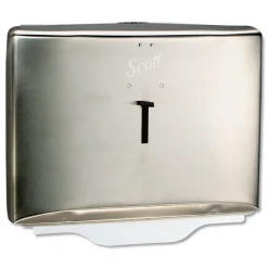 Scott 09512 16.6 in. x 2.5 in. x 12.3 in. Personal Seat Cover Dispenser - Stainless Steel
