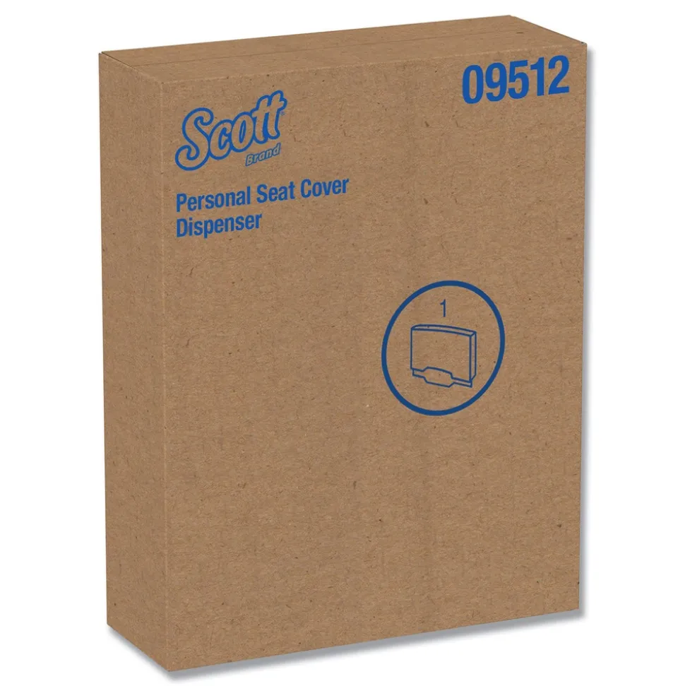 Scott 09512 16.6 in. x 2.5 in. x 12.3 in. Personal Seat Cover Dispenser - Stainless Steel