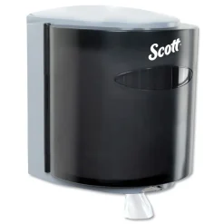 Scott 09989 10.3 in. x 9.3 in. x 11.9 in. Roll Control Center Pull Towel Dispenser - Smoke/Gray