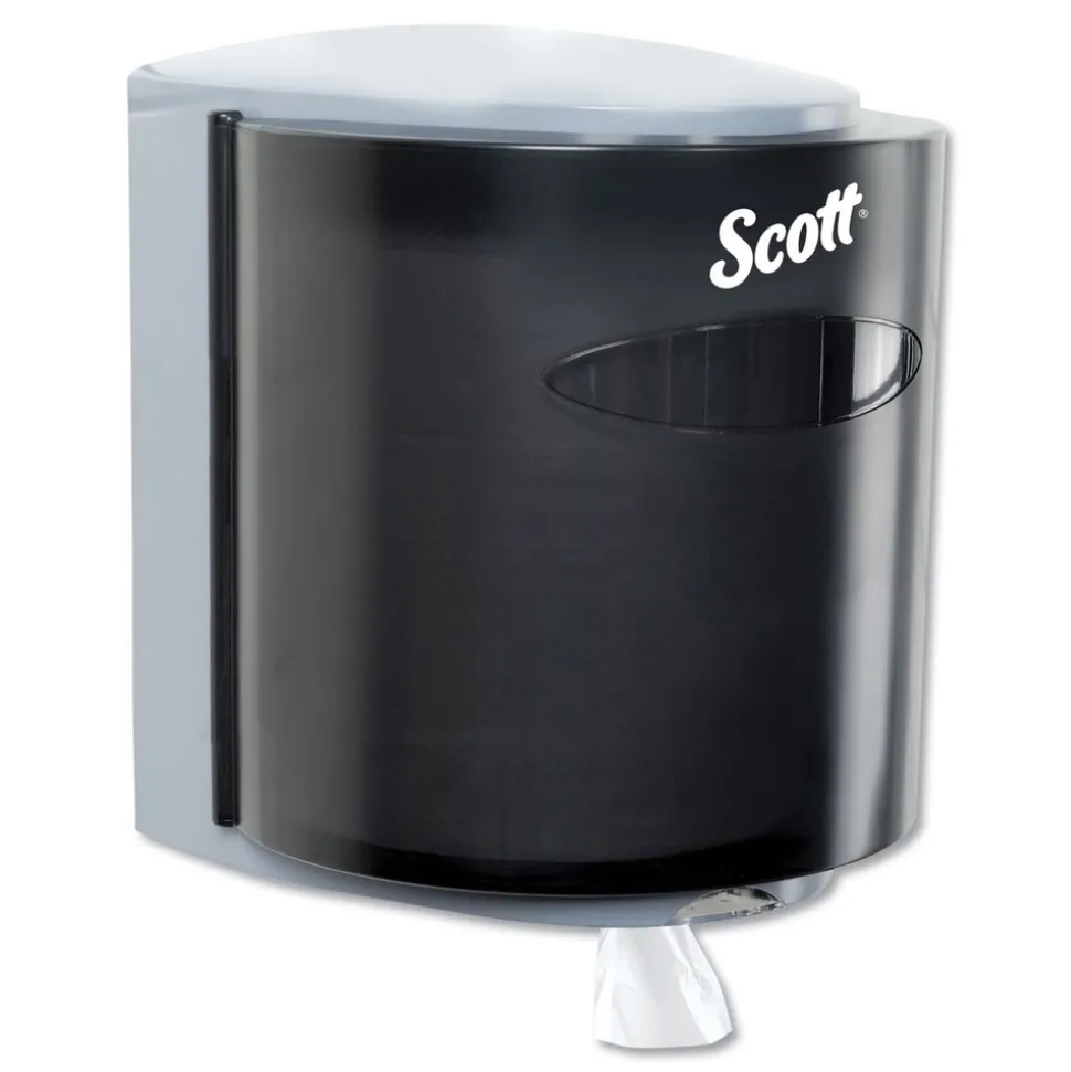 Scott 09989 10.3 in. x 9.3 in. x 11.9 in. Roll Control Center Pull Towel Dispenser - Smoke/Gray
