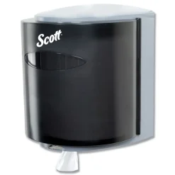 Scott 09989 10.3 in. x 9.3 in. x 11.9 in. Roll Control Center Pull Towel Dispenser - Smoke/Gray