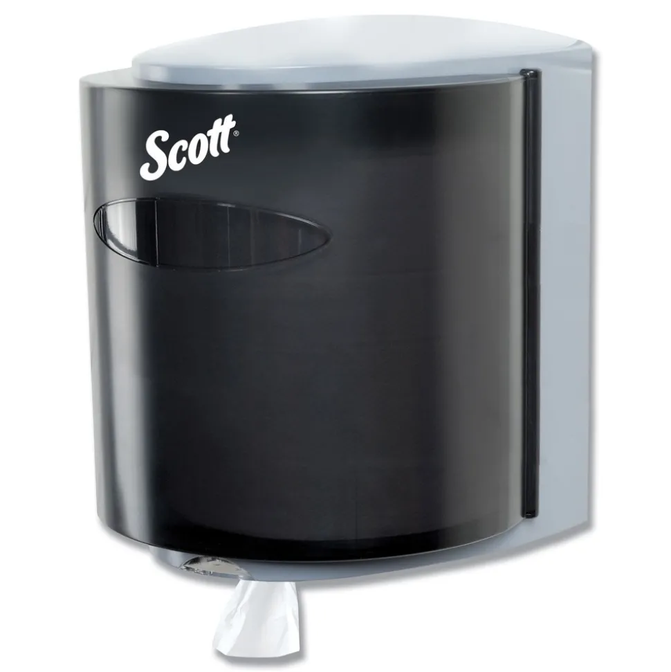 Scott 09989 10.3 in. x 9.3 in. x 11.9 in. Roll Control Center Pull Towel Dispenser - Smoke/Gray
