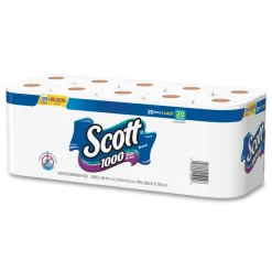Scott 1000 1 Ply Septic Safe Bathroom Tissue - White (20/Pack)