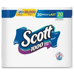 Scott 1000 1 Ply Septic Safe Bathroom Tissue - White (20/Pack)