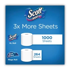 Scott 1000 1 Ply Septic Safe Bathroom Tissue - White (20/Pack)