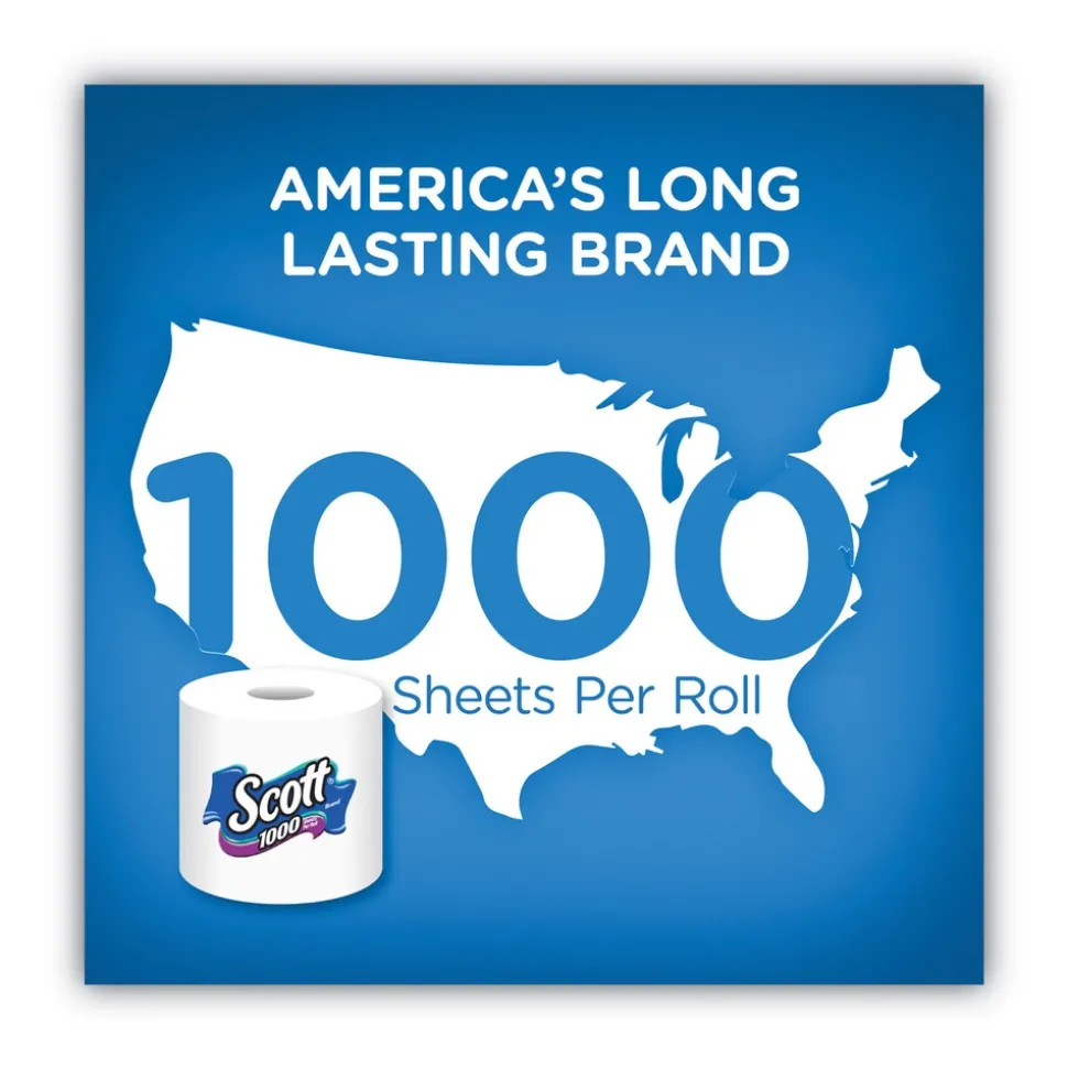 Scott 1000 1 Ply Septic Safe Bathroom Tissue - White (20/Pack)