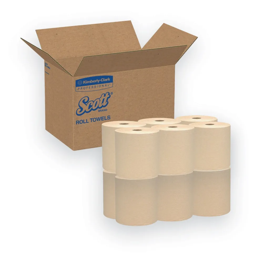 Scott 04142 Essential 1.5 in. Core 8 in. x 800 ft. Hard Roll Towels for Business - Natural (12 Rolls/Carton)